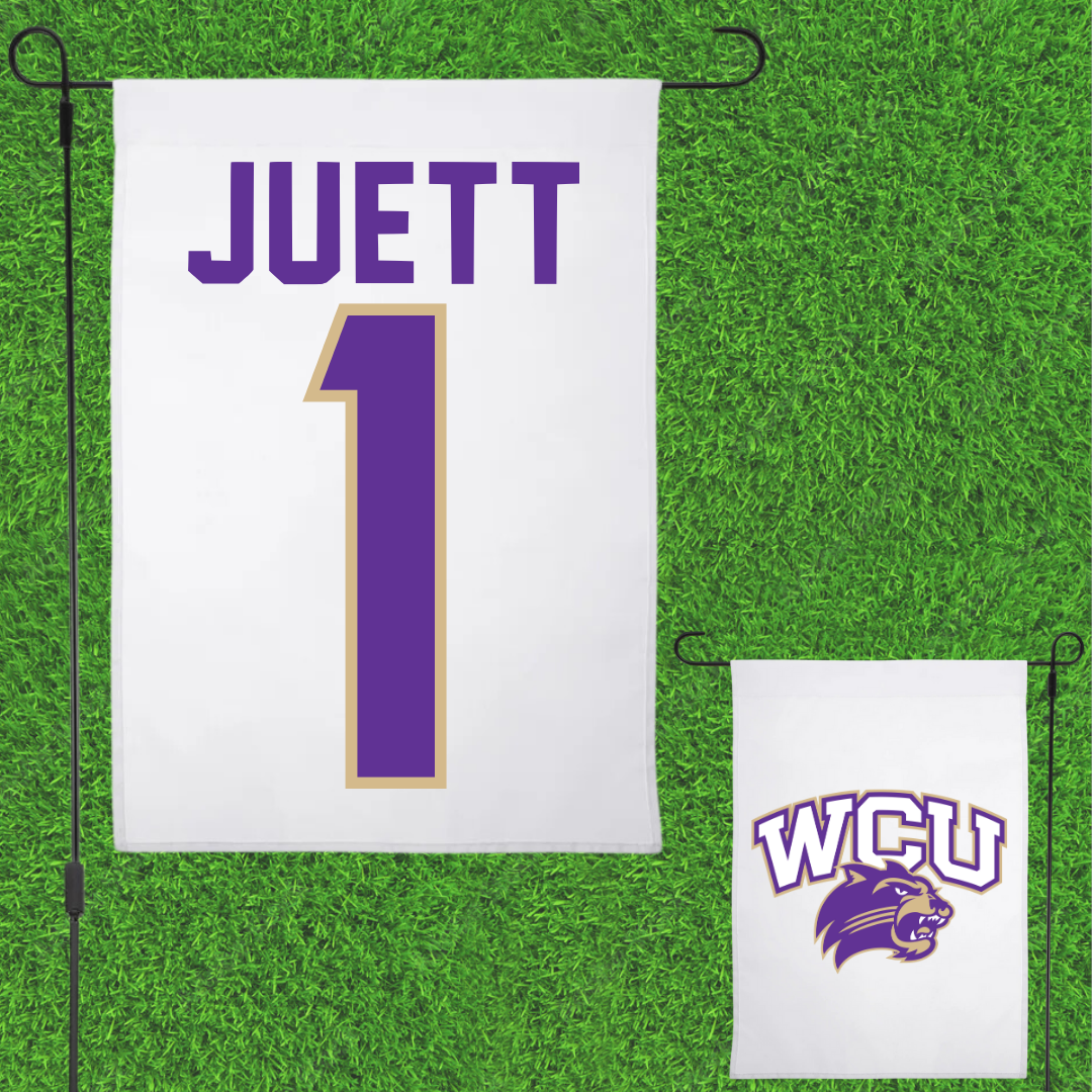 Western Carolina University Softball White Garden Flag - #1 Tessa Juett