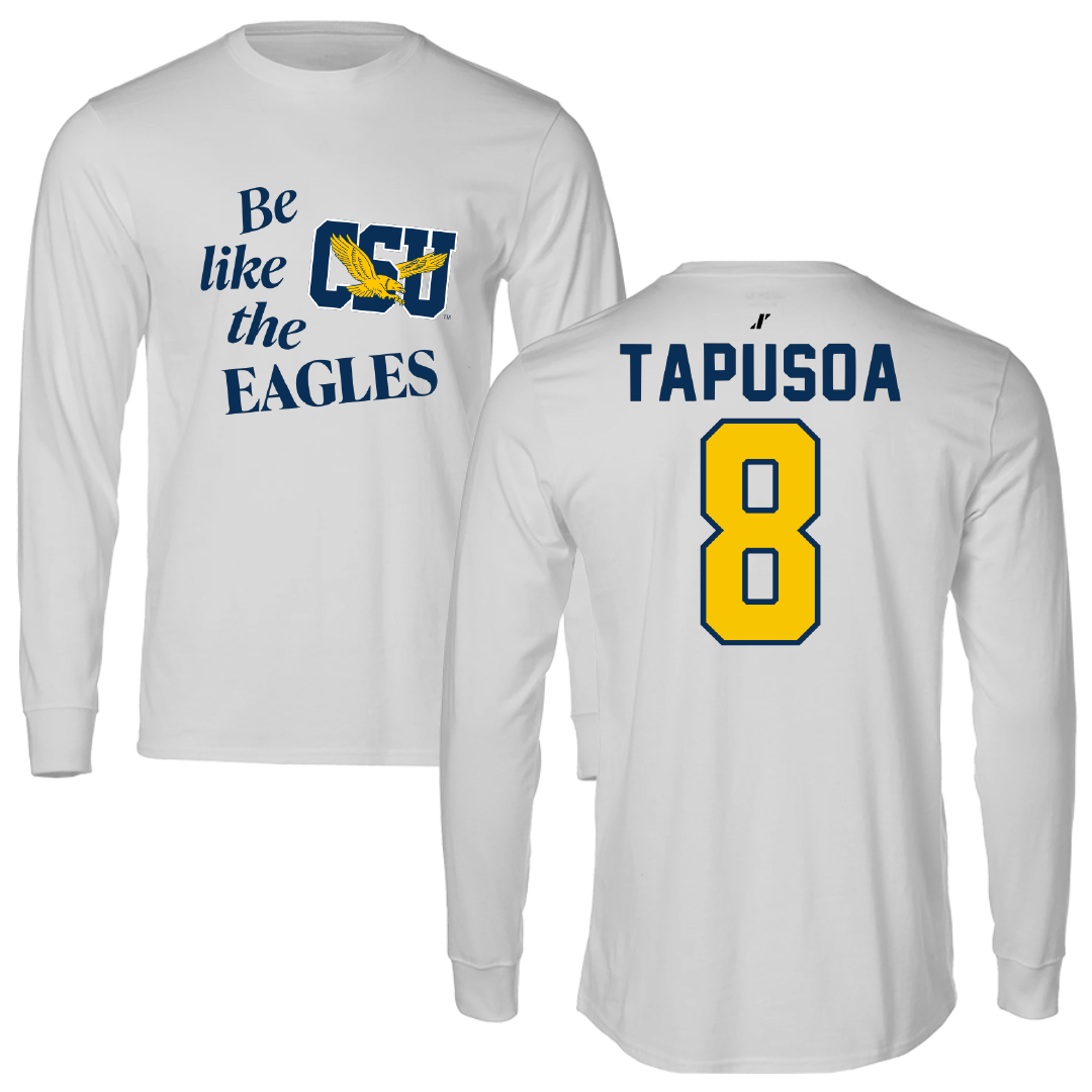 Coppin State University Softball Light Gray Be Like Us Long Sleeve - #8 Brooklyn Tapusoa