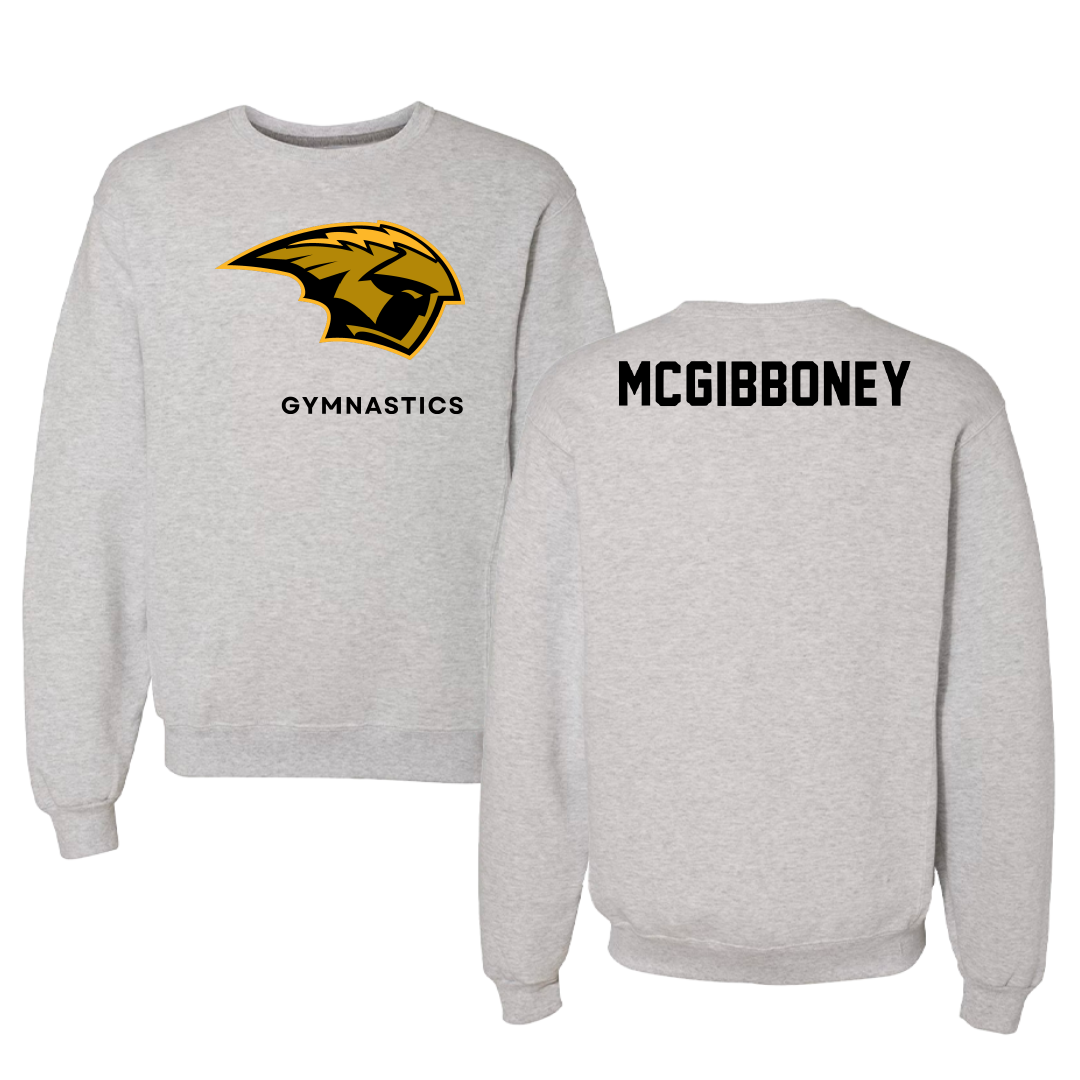 University of Wisconsin-Oshkosh Gymnastics Gray Crewneck - Reanna McGibboney