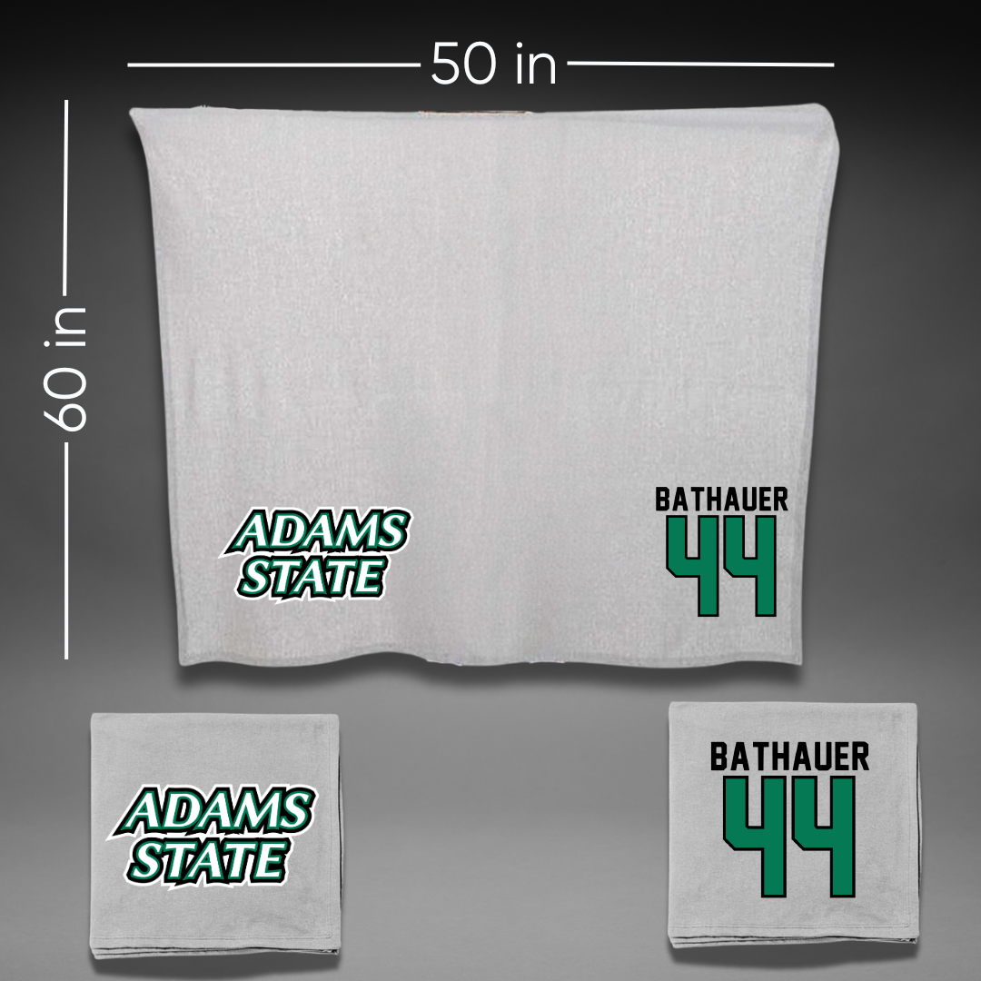 Adams State University Baseball Gray Blanket - #44 Mike Bathauer