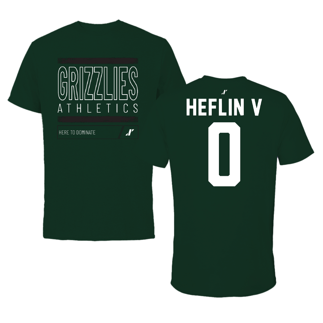 Adams State University Basketball Forest Green Dominate Performance Tee - #0 Robert Heflin V