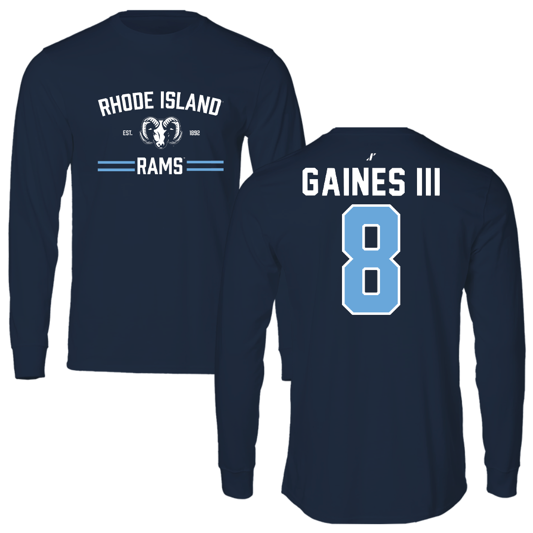 University of Rhode Island Football Navy General Long Sleeve - #8 Greg Gaines III
