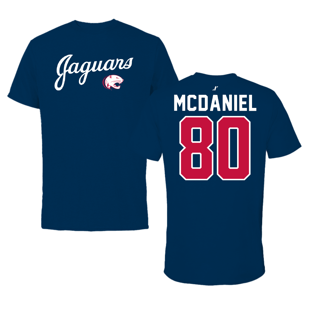 University of South Alabama Football Navy General Performance Tee - #80 Hollis McDaniel