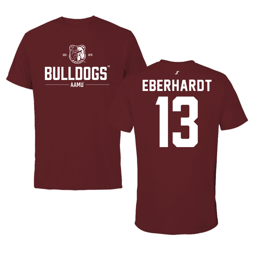 Alabama A&M University Football Maroon General Performance Tee - #13 Elijah Eberhardt