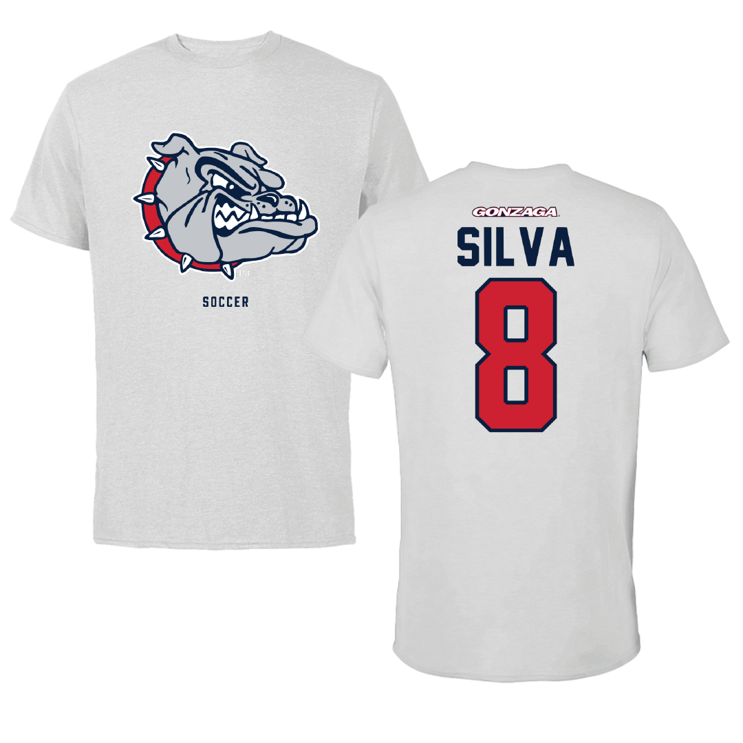 Gonzaga University Soccer Light Gray Performance Tee - #8 Ian Silva