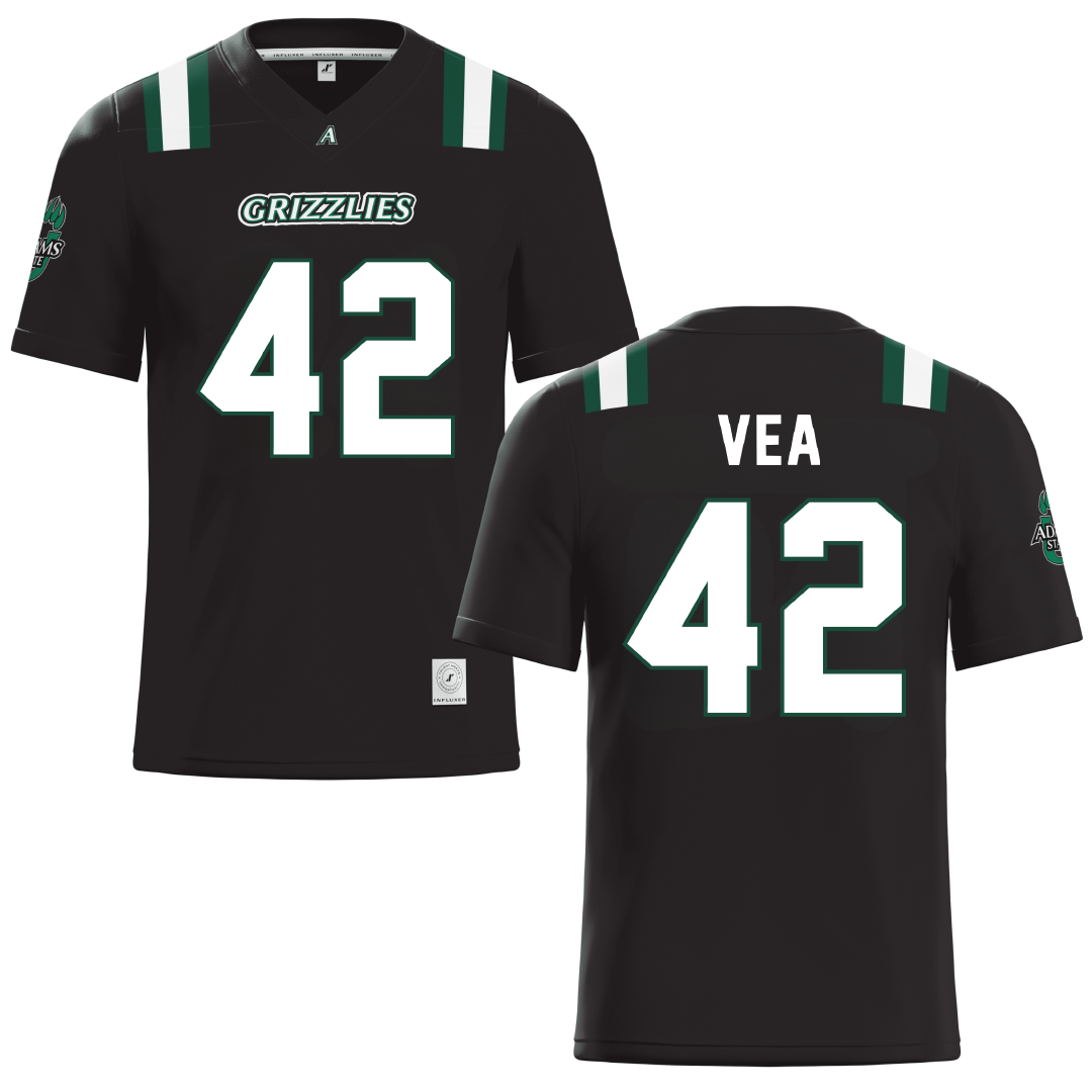 Adams State University Black Football Jersey - #42 Hame Vea