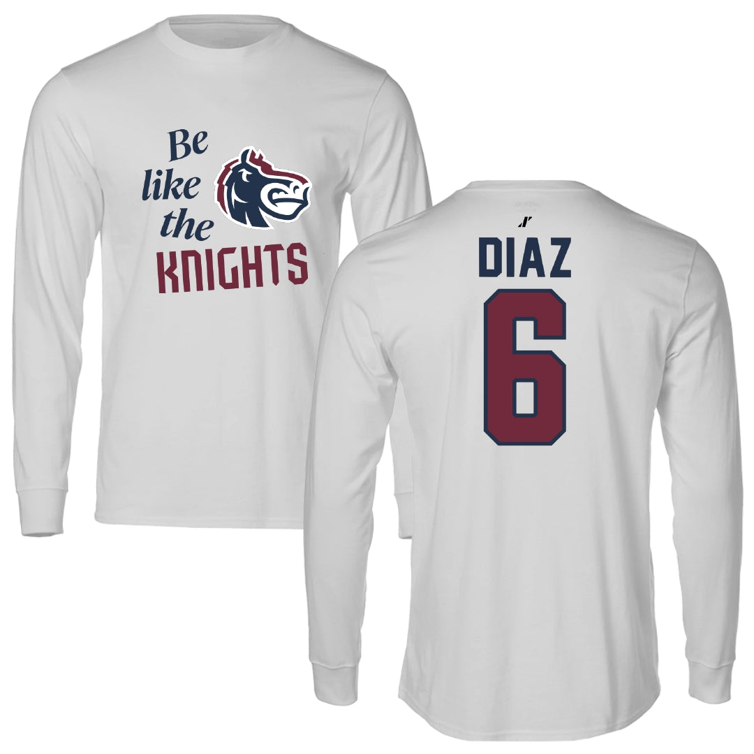 Fairleigh Dickinson University-Metropolitan Campus Volleyball Light Gray Be Like Us Performance Long Sleeve - #6 Diego Diaz