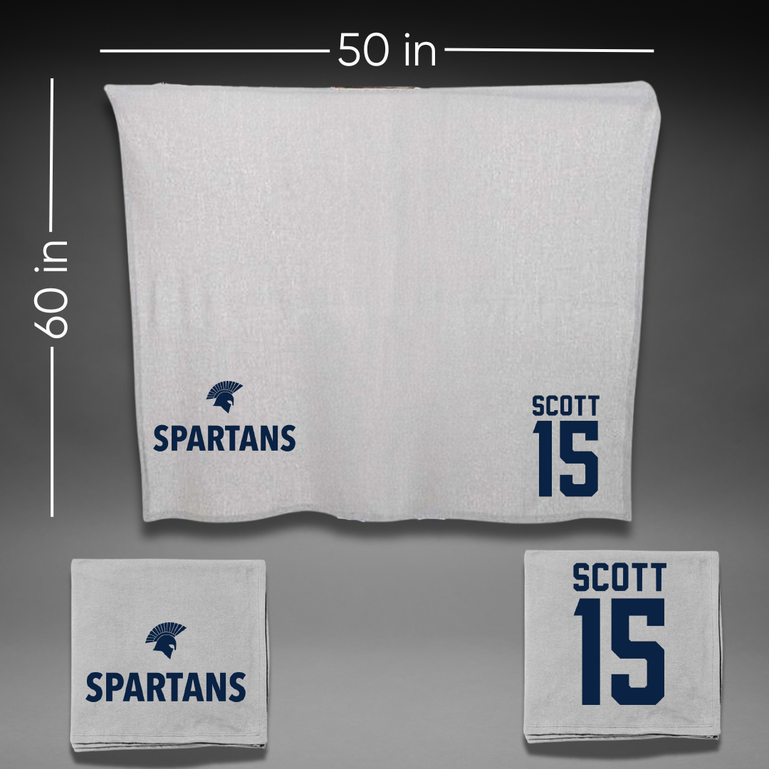 Missouri Baptist University Lacrosse Gray Blanket - #15 Ashton Scott