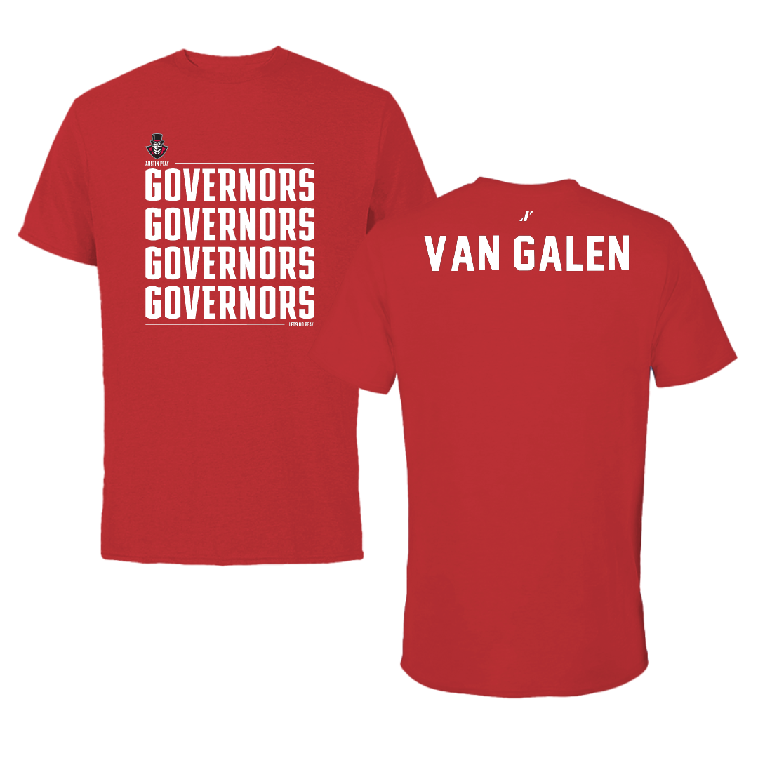 Austin Peay State University Tennis Red General Tee - Bodi Van Galen