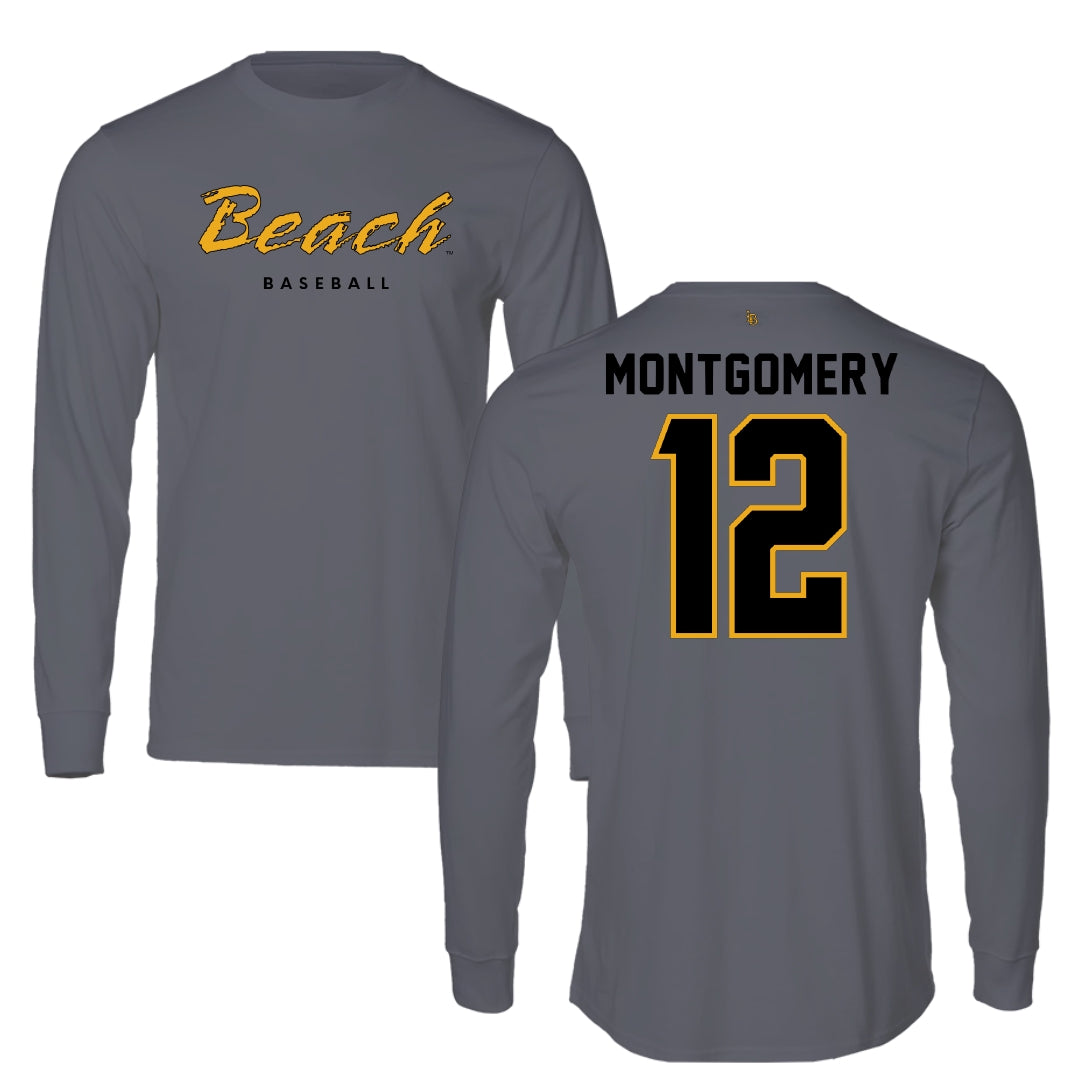 Long Beach State University Baseball Gray Performance Long Sleeve - #12 Reid Montgomery