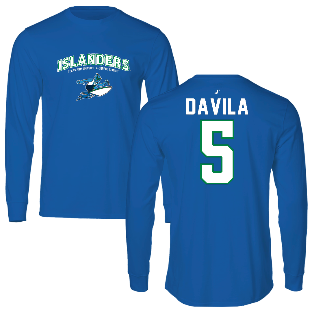 Texas A&M University-Corpus Christi Softball Blue General Long Sleeve - #5 Crystal Davila