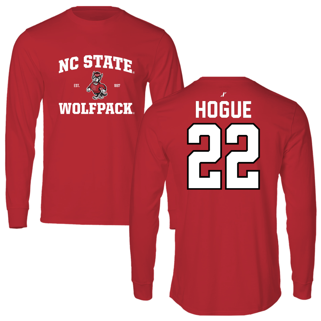 North Carolina State University Baseball Red General Performance Long Sleeve - #22 Joshua Hogue
