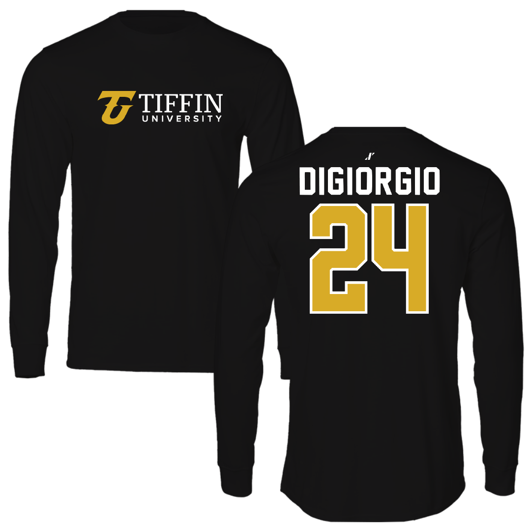 Tiffin University Lacrosse Black Long Sleeve - #24 Aaron DiGiorgio