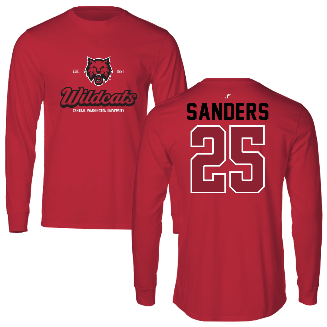 Central Washington University Basketball Crimson General Long Sleeve - #25 Maverick Sanders