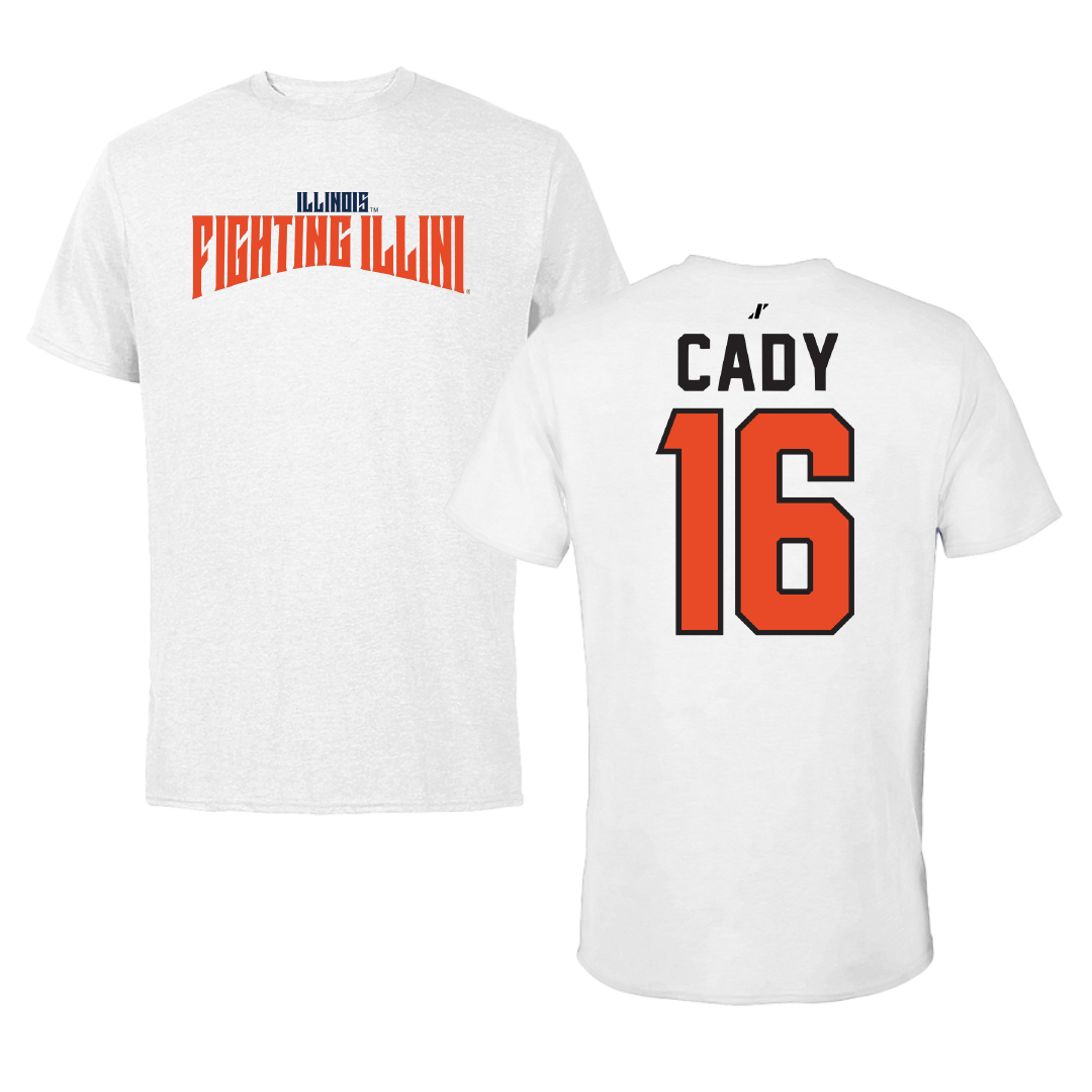 University of Illinois Softball White Classic Tee - #16 Ella Cady