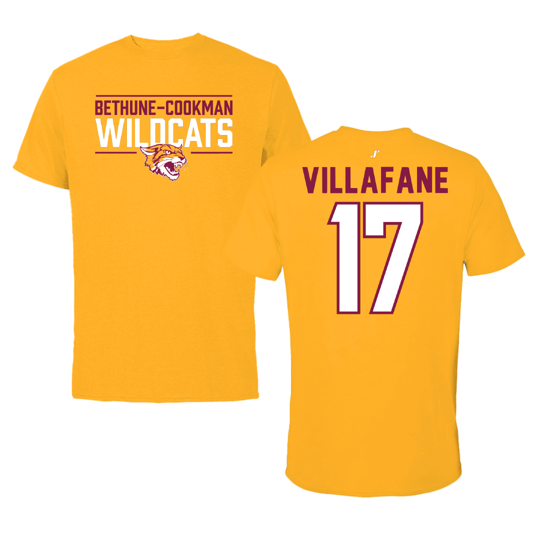 Bethune-Cookman University Baseball Gold General Performance Tee - #17 Jayme Villafane