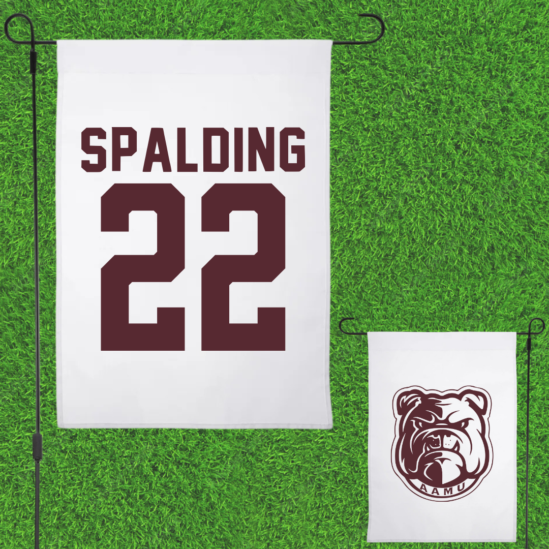 Alabama A&M University Volleyball White Garden Flag - #22 Saniya Spalding