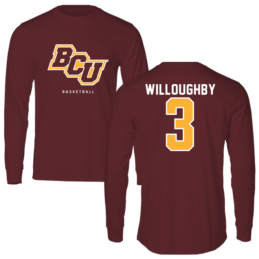 Bethune-Cookman University Basketball Maroon Long Sleeve - #3 Seneca Willoughby