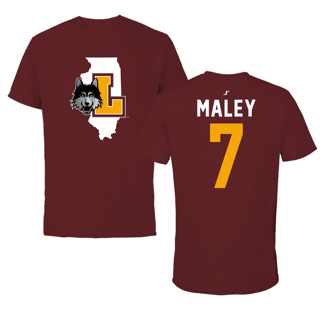 Loyola University-Chicago Volleyball Maroon State Tee - #7 Kate Maley