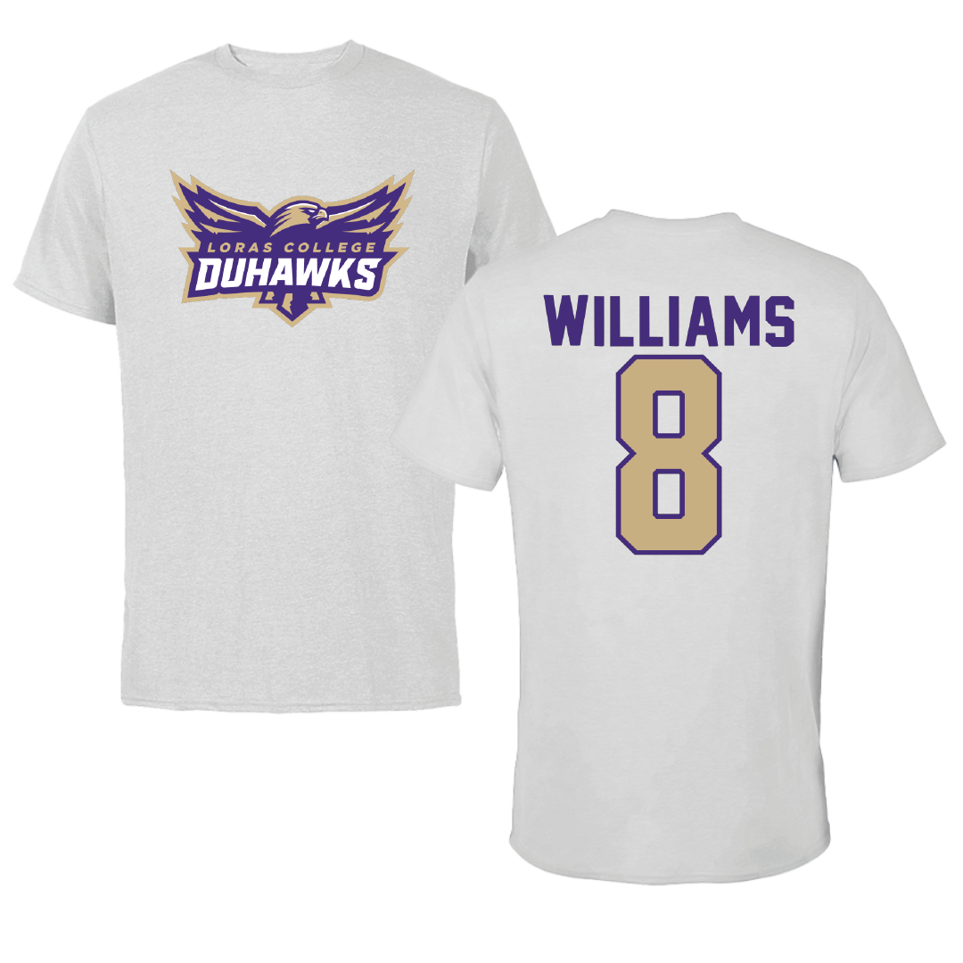 Loras College Football Light Gray Performance Tee - #8 Randall Williams