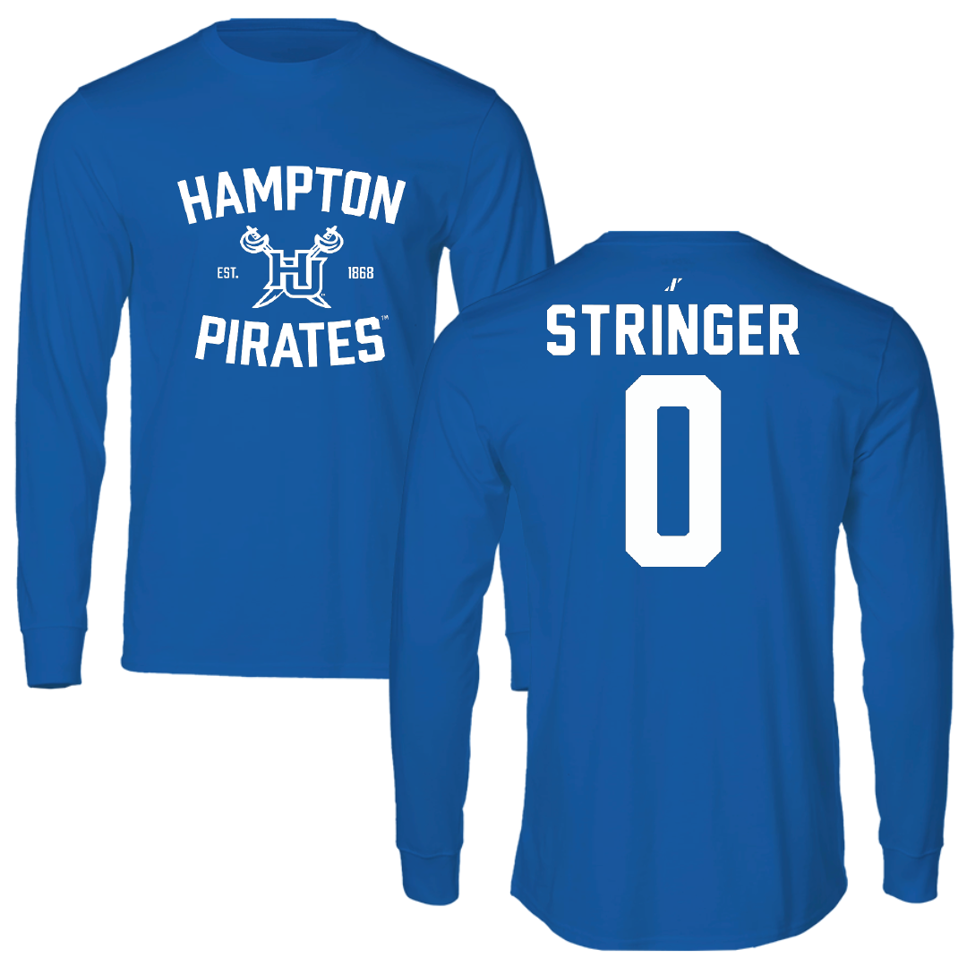 Hampton University Lacrosse Blue General Performance Long Sleeve - #0 Christian Stringer