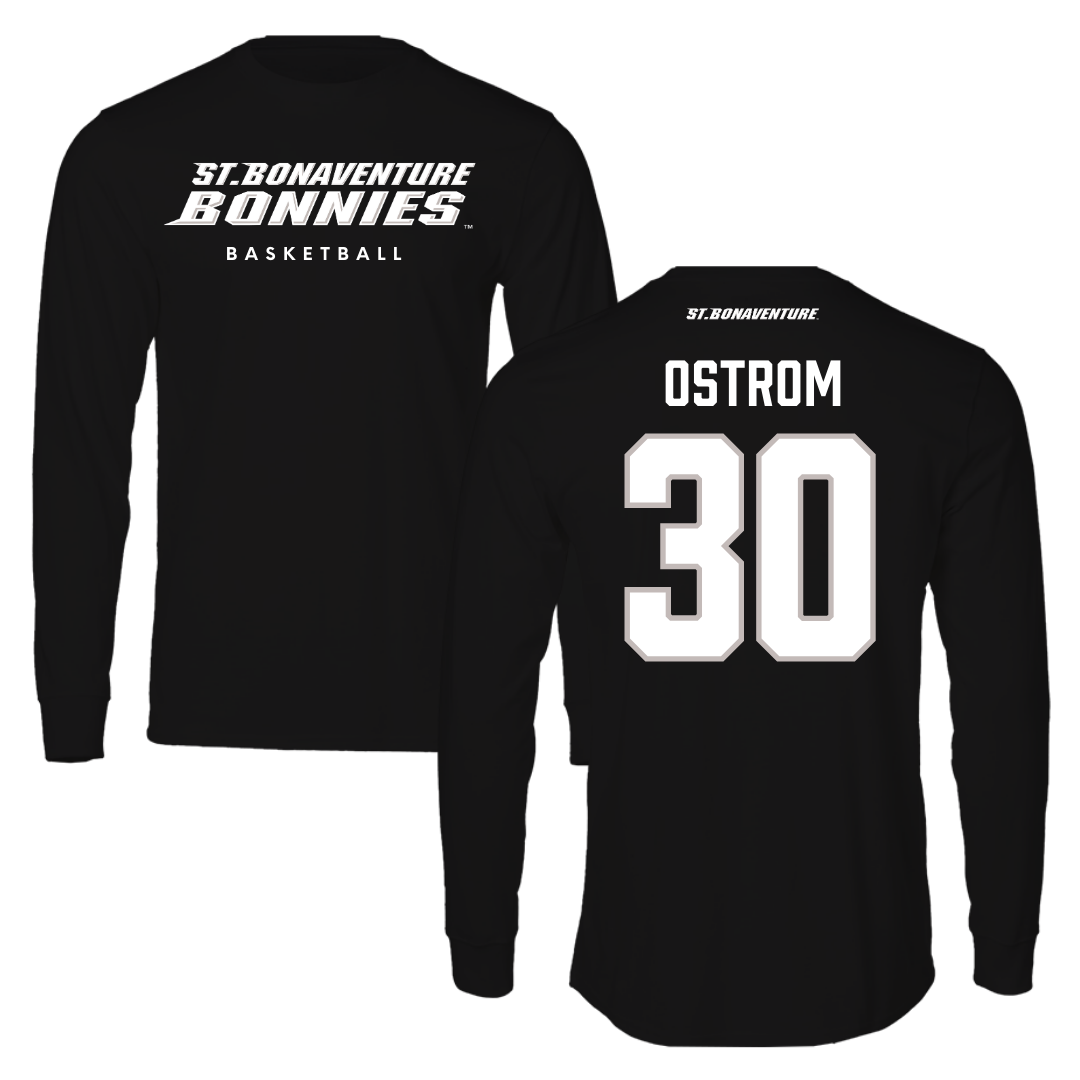 St. Bonaventure University Basketball Black Long Sleeve - #30 Broek Ostrom