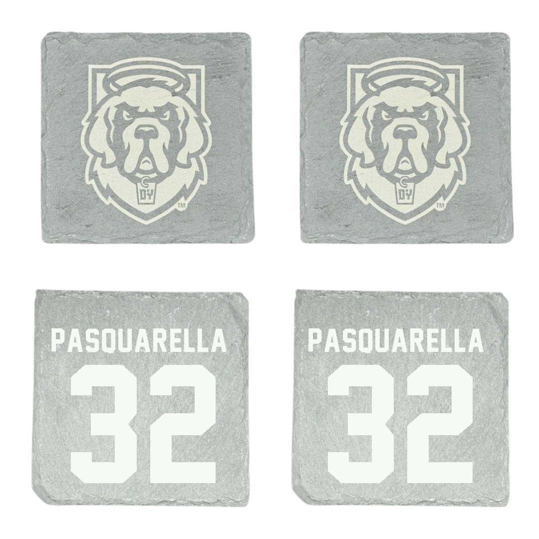 D'Youville University Baseball Stone Coaster (4 Pack)  - #32 Michael Pasquarella