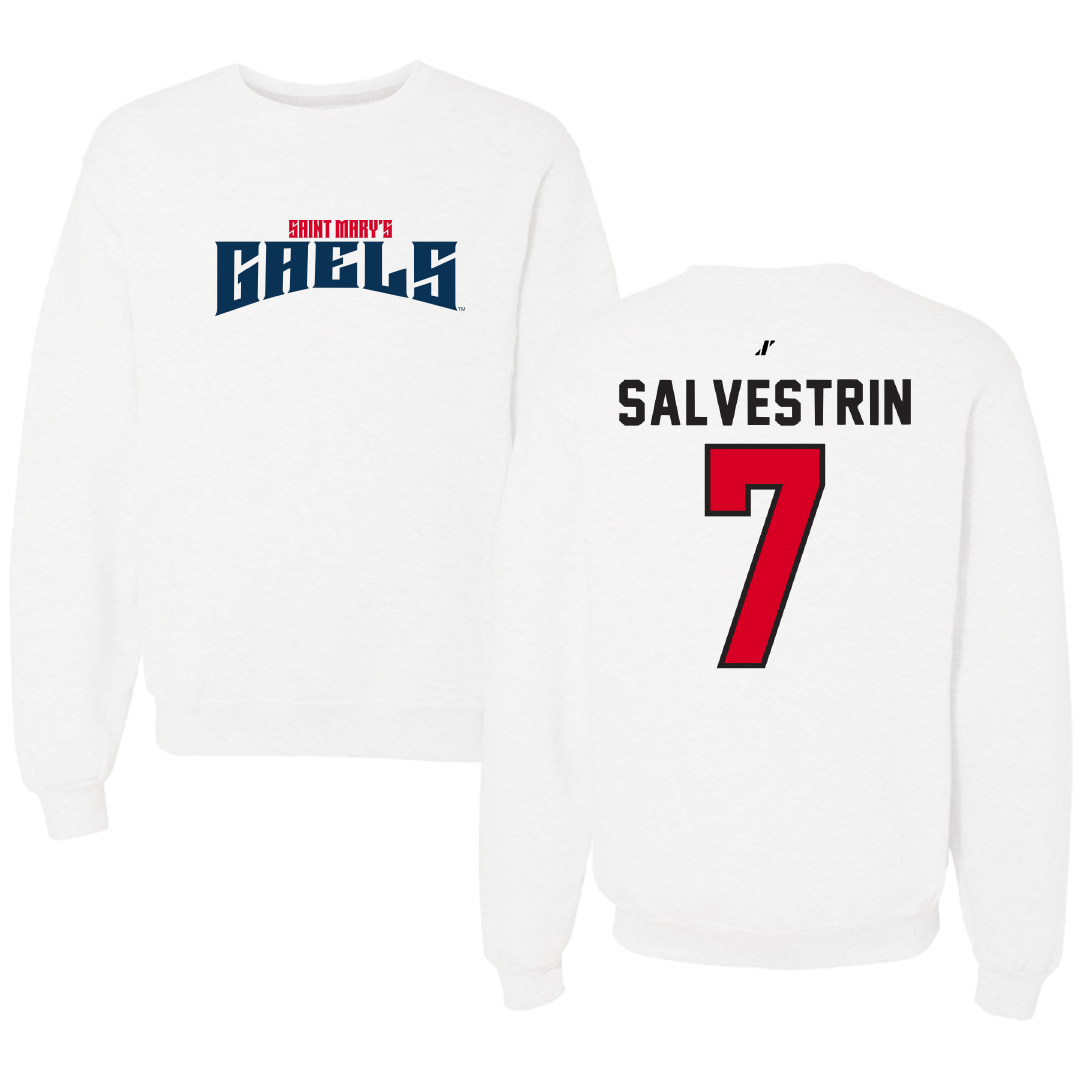 Saint Mary's College of California Soccer White Classic Crewneck - #7 Tessa Salvestrin