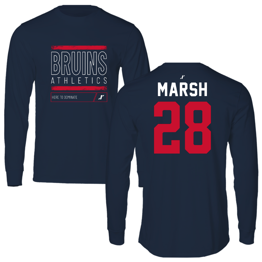 Belmont University Baseball Navy Dominate Performance Long Sleeve - #28 Owen Marsh