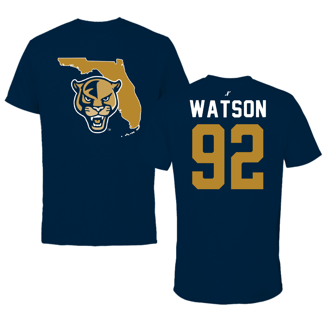 Florida International University Football Navy State Performance Tee - #92 Nicholas Watson