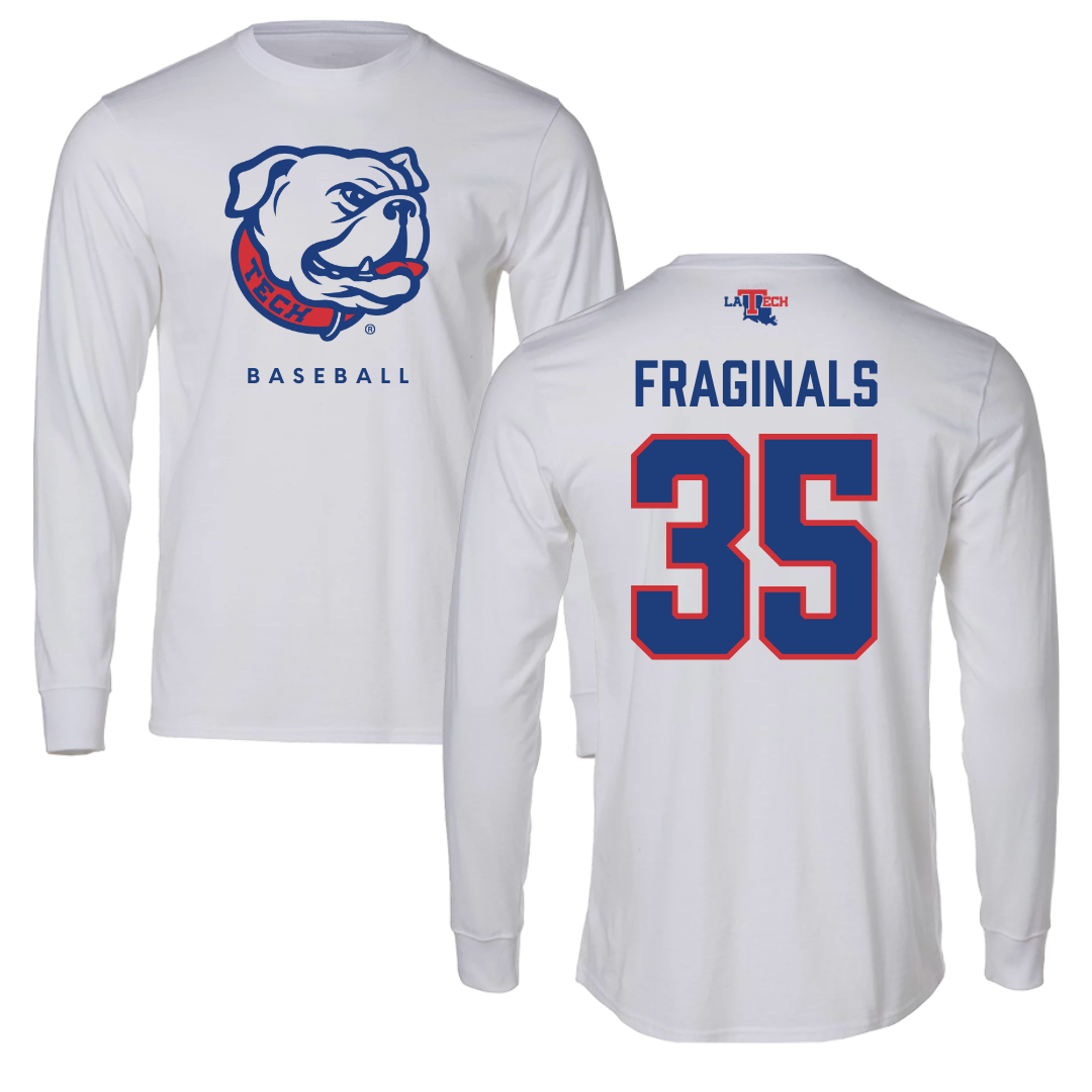 Louisiana Tech University Baseball White Performance Long Sleeve - #35 Nick Fraginals