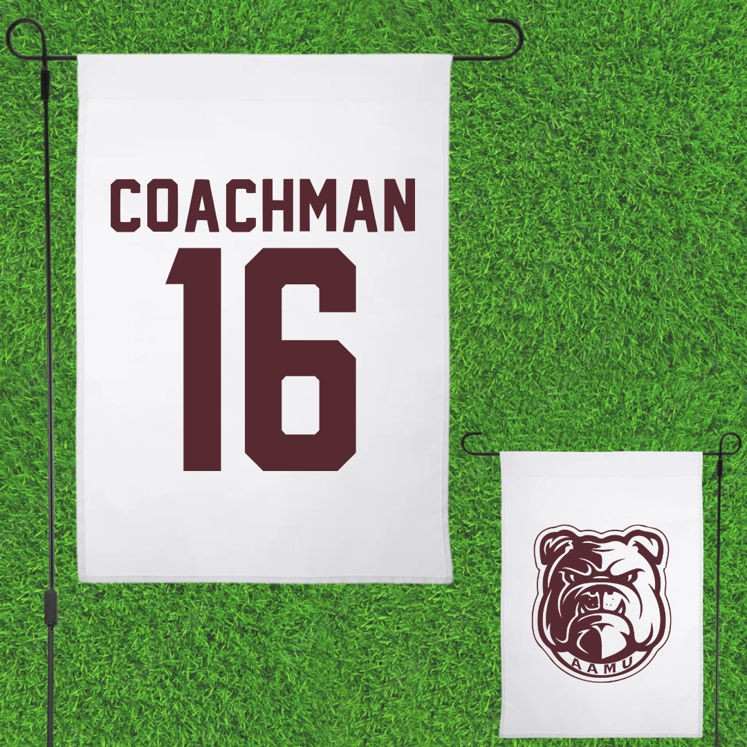 Alabama A&M University Volleyball White Garden Flag - #16 Kemora Coachman