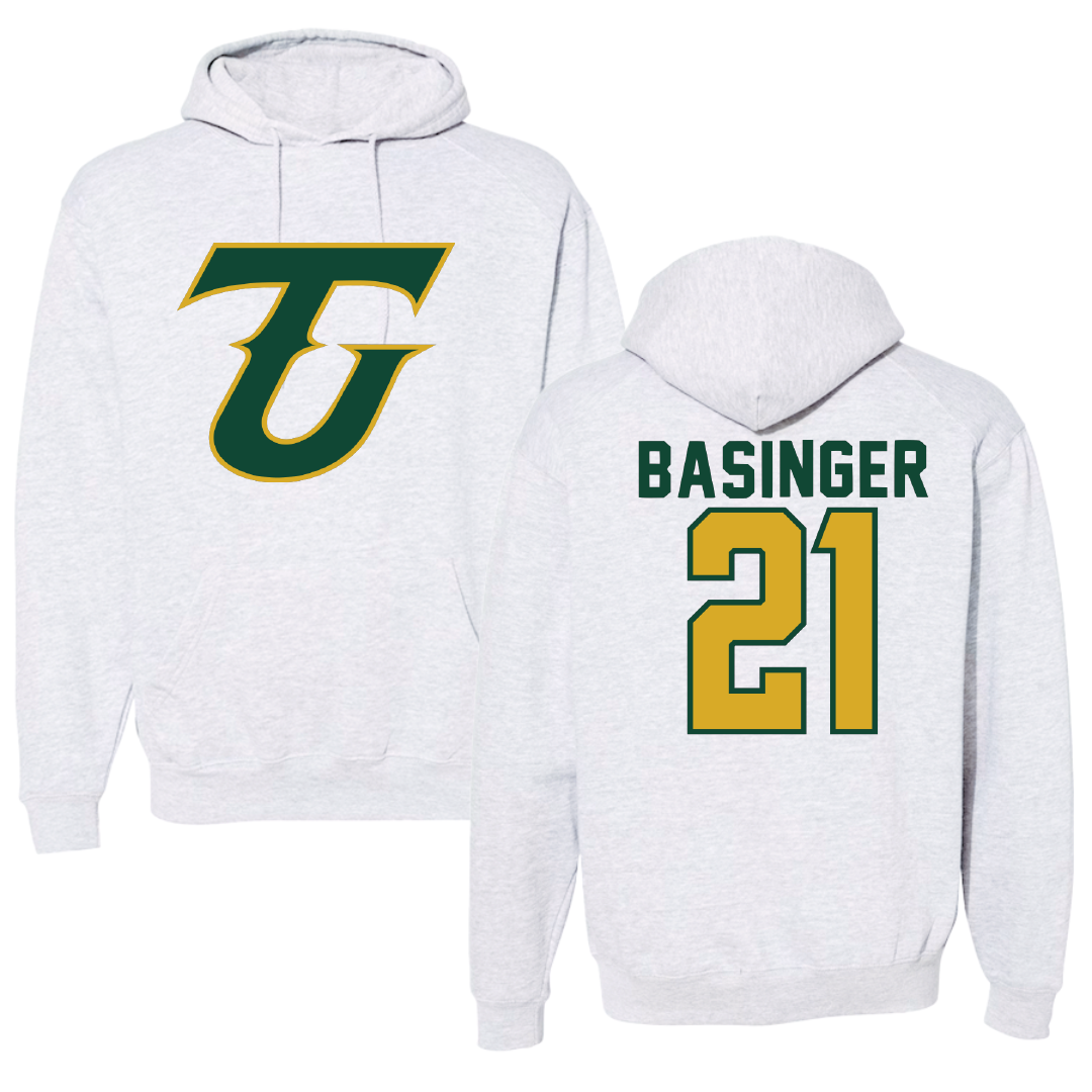 Tiffin University Soccer Light Gray Hoodie - #21 Seth Basinger