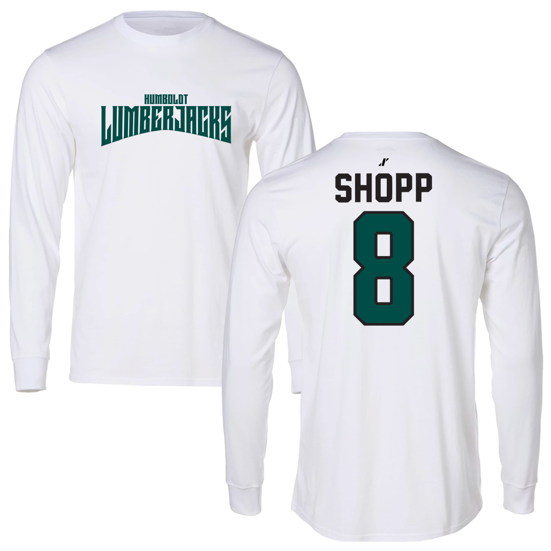 Cal Poly Humboldt Softball White Classic Long Sleeve - #8 Riley Shopp