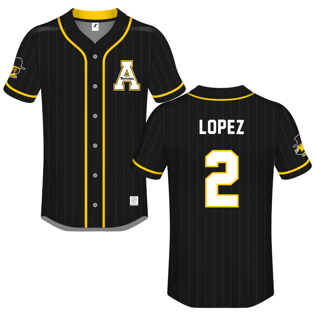Appalachian State University Black Button-Down Jersey - #2 Xavier Lopez