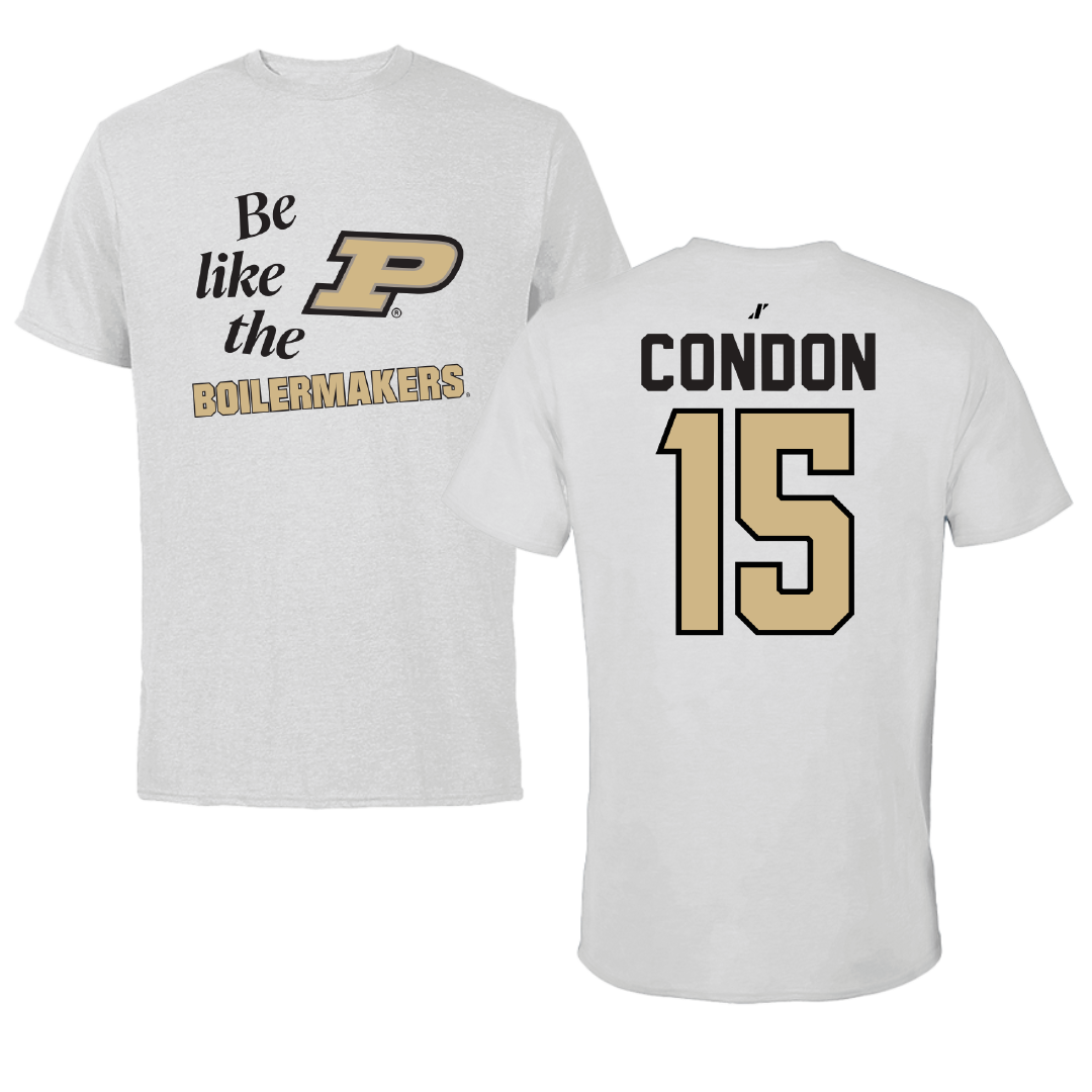 Purdue University Softball Light Gray Be Like Us Performance Tee - #15 Maura Condon