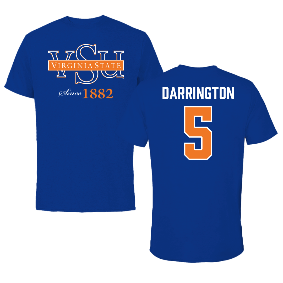 Virginia State University Softball Blue Performance Tee - #5 Hailey Darrington