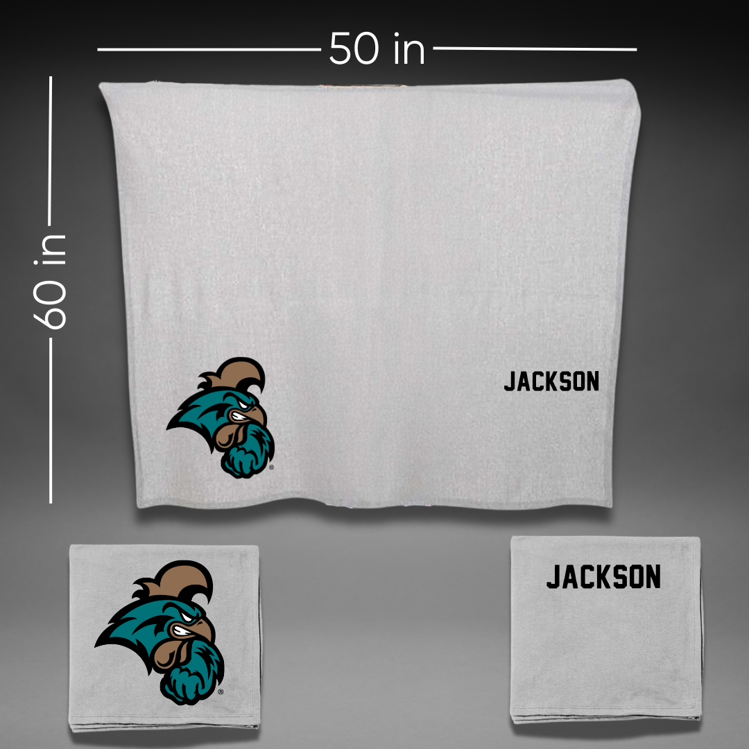Coastal Carolina University TF and XC Gray Blanket - Jaavier Jackson