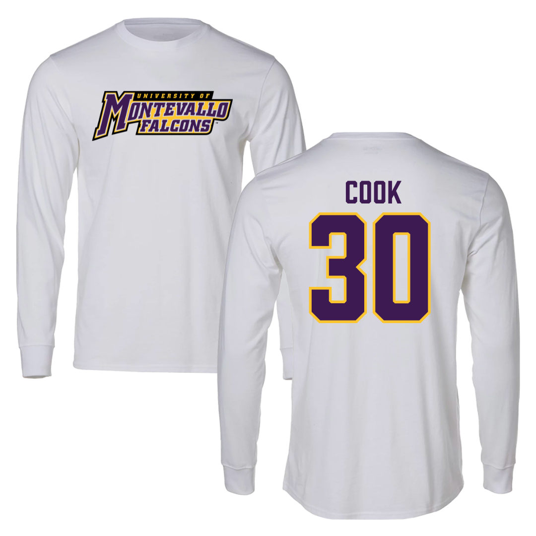 University of Montevallo Basketball White Long Sleeve - #30 Savannah Cook