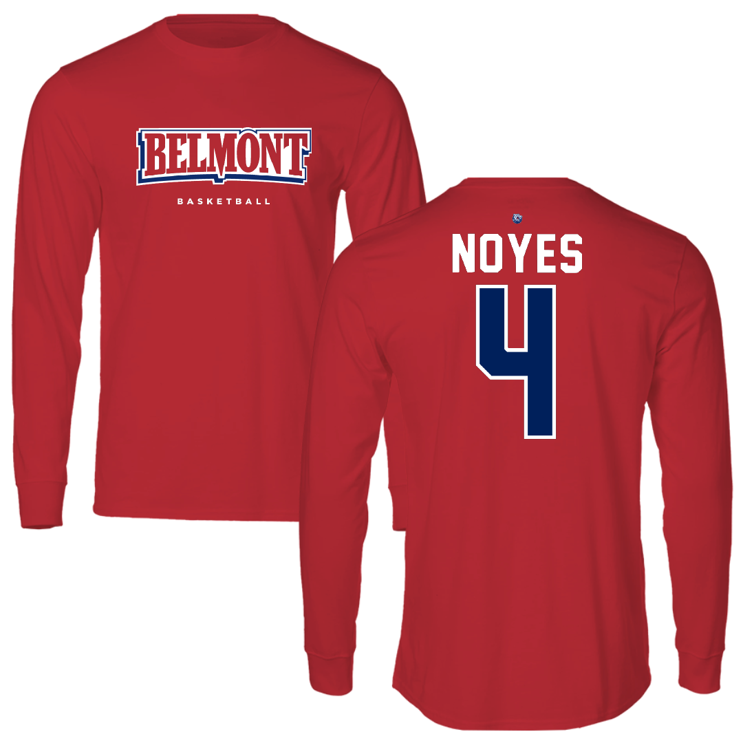 Belmont University Basketball Red Performance Long Sleeve - #4 Aidan Noyes