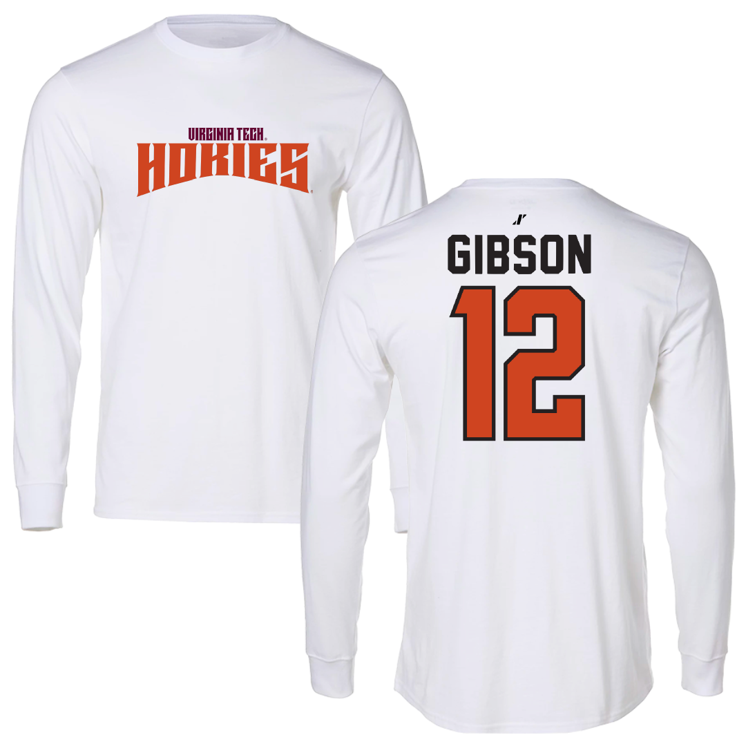 Virginia Tech Baseball White Classic Long Sleeve - #12 Ethan Gibson