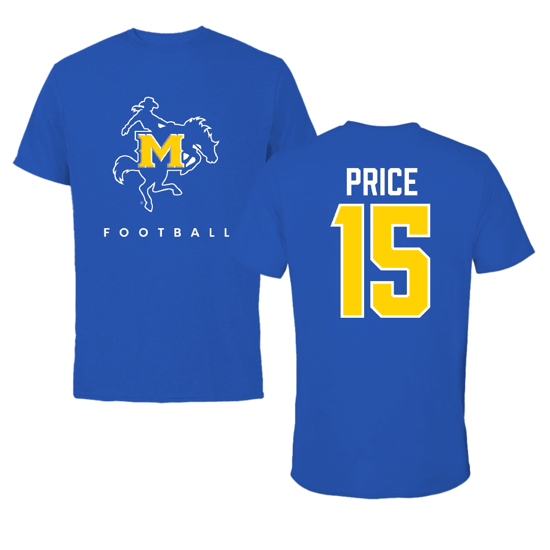 McNeese State University Football True Royal Blue Tee - #15 Maurquel Price