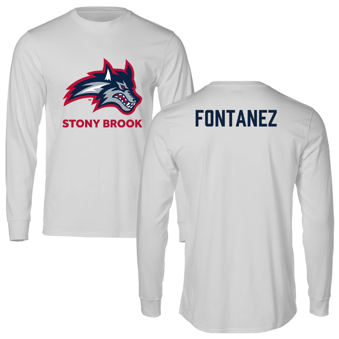 Stony Brook University TF and XC Light Gray Performance Long Sleeve - John Fontanez