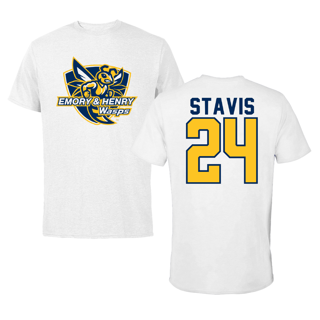 Emory & Henry College Soccer White Tee - #24 Charlotte Stavis