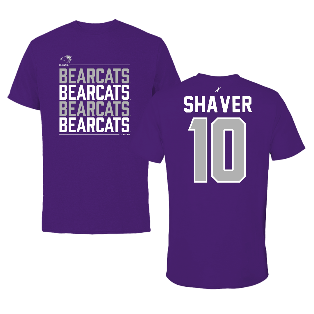 Southwest Baptist University Baseball Purple General Tee - #10 Cayden Shaver