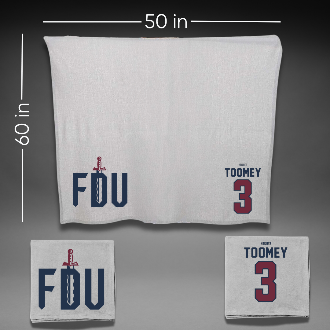 Fairleigh Dickinson University-Metropolitan Campus Basketball Gray Blanket - #3 Bella Toomey
