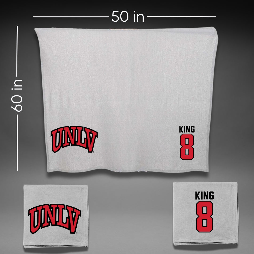 University of Nevada-Las Vegas Volleyball Gray Rebels Blanket - #8 Caleigh King