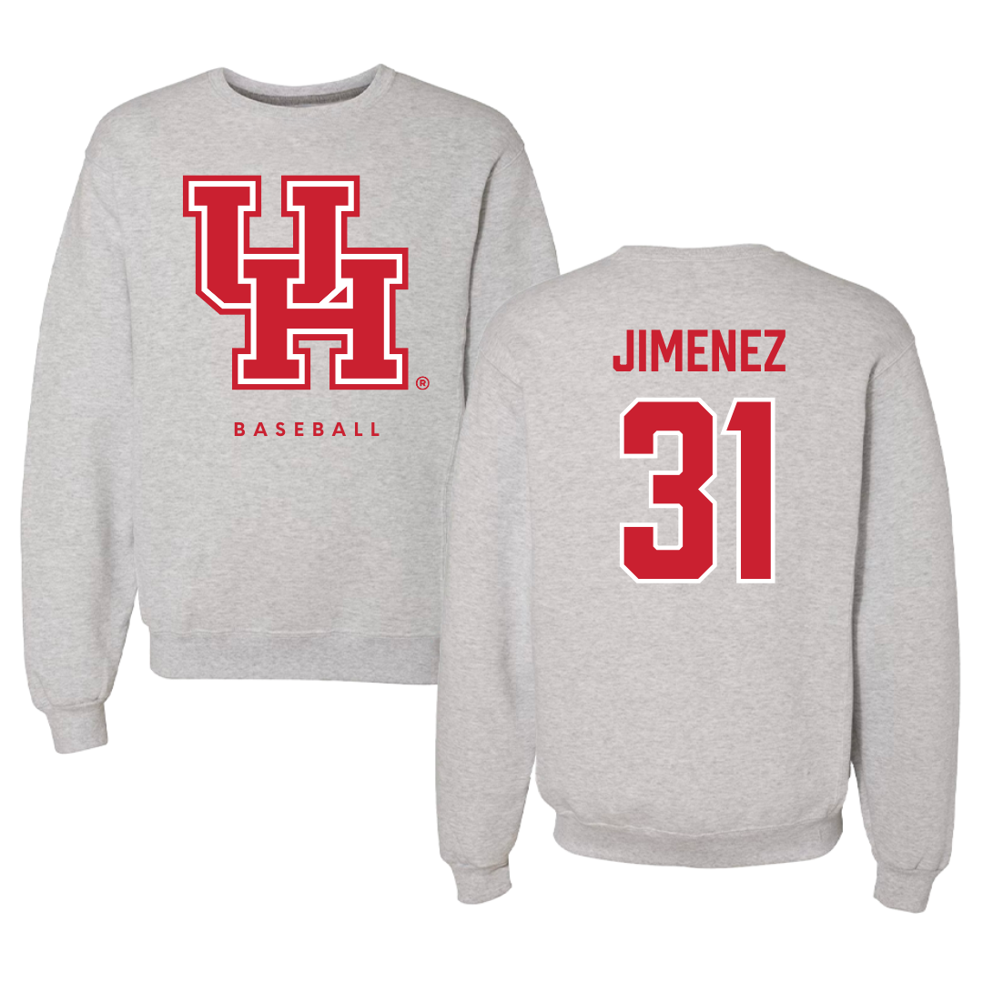 University of Houston Baseball Gray Crewneck - #31 Kenneth Jimenez