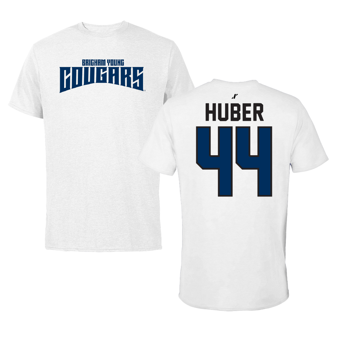 Brigham Young University Softball White Classic Performance Tee - #44 Hina Huber