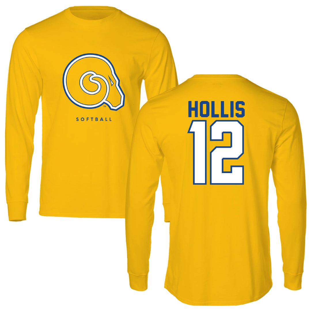 Albany State University Softball Gold Performance Long Sleeve - #12 DeLanyie Hollis